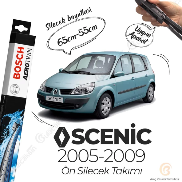 Bosch Aerotwin Muz Silecek Takımı Renault Scenic 2005-2009 ile uyumlu ürün görseli 1