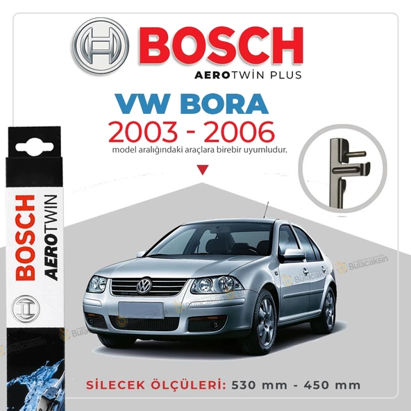 Bosch Aerotwin Muz Silecek Takımı Volkswagen Bora 2003-2006 ile uyumlu ürün görseli 1