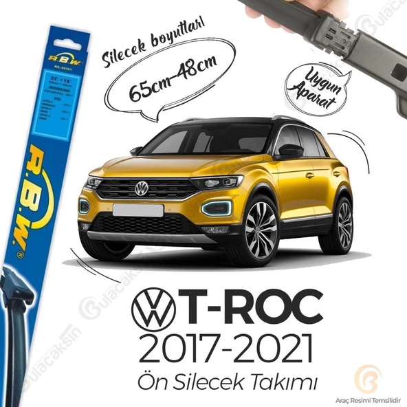 RBW Muz Silecek Takımı Volkswagen T-ROC 2017-2019 ile uyumlu ürün görseli 1