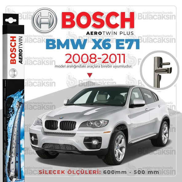Bosch Aerotwin Muz Silecek Takımı Bmw X6 E71 2008-2011 ile uyumlu ürün görseli 1