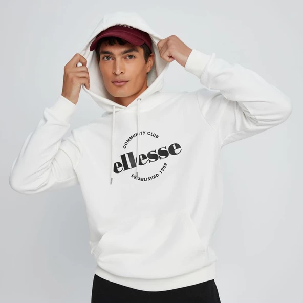Ellesse Erkek Kapüşonlu Sweatshirt Beyaz EM050-BG ürün görseli 1