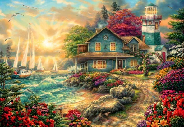 Anatolian 2000 Parça Mavi Konak Puzzle - Chuck Pinson ürün görseli 1