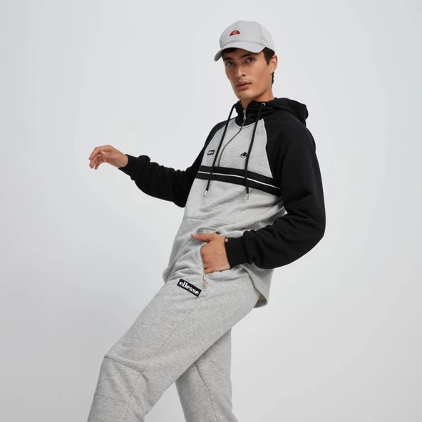 Ellesse Erkek Kapüşonlu 3/4 fermuarlı Sweatshirt EM080-GR ürün görseli 1