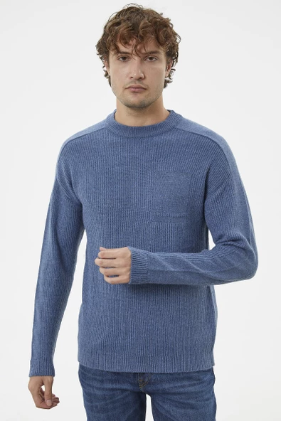 Selanik Örgü Basic Triko Kazak - Indigo ürün görseli 1