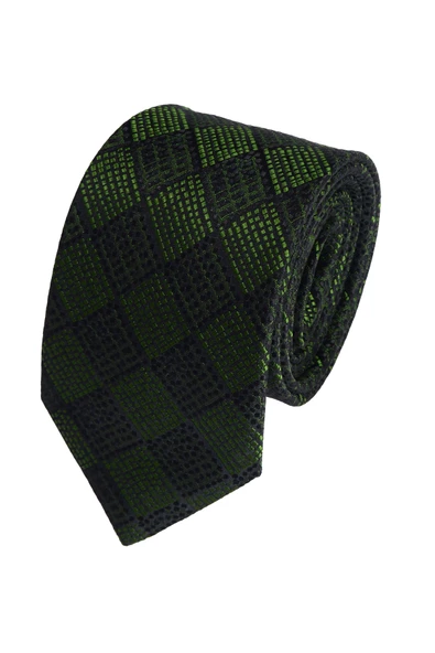 Cengiz İnler Kareli Desen Mendilli Mikrofiber Erkek Kravat ürün görseli 1