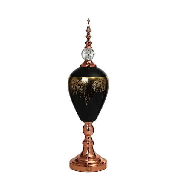 Vitale Amber Bronz Kapaklı Vazo 60 cm AK.JE0011 ürün görseli 1