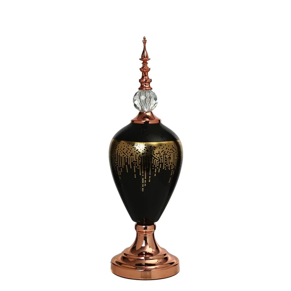 Vitale Amber Bronz Kapaklı Vazo 54 cm AK.JE0012 ürün görseli 1