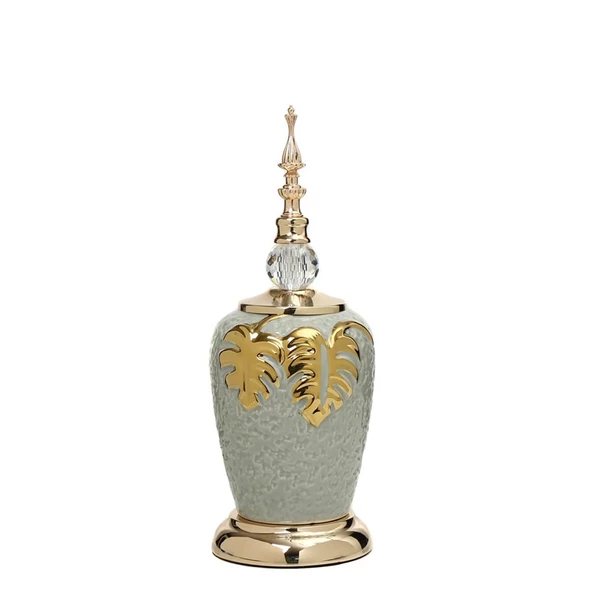 Vitale Yakut Gold Kapaklı Vazo 35 cm AK.JE0175 ürün görseli 1