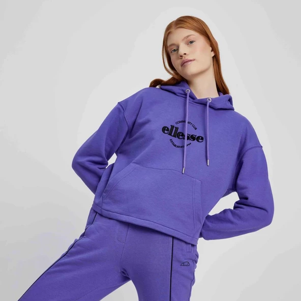 Ellesse Kadın Sweatshirt Kapüşonlu Mor - Resim 4