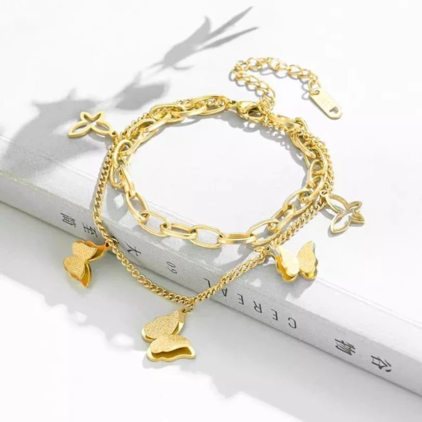 Kelebek Charm Çelik Bileklik Sns40038 - Resim 3