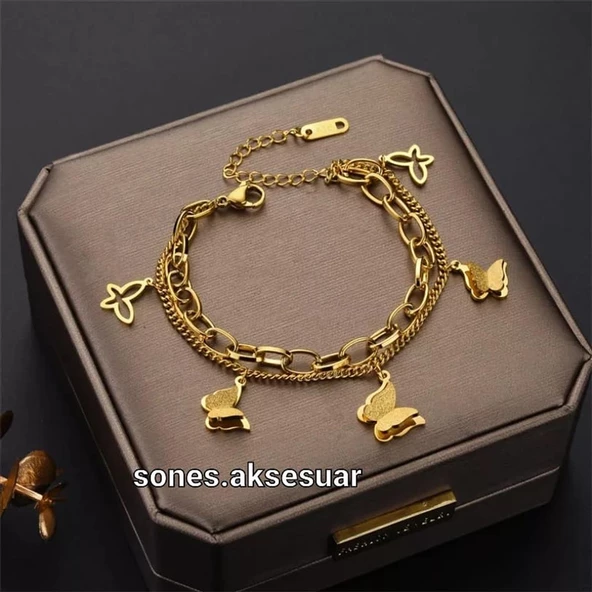 Kelebek Charm Çelik Bileklik Sns40038 ürün görseli 1