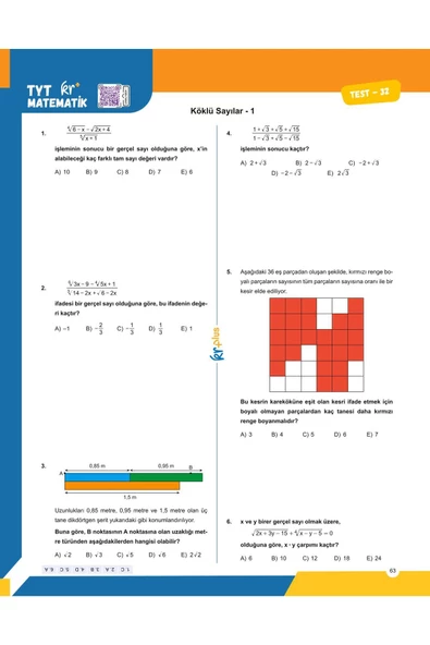 KR Plus TYT Matematik Memoped Testler - Resim 2