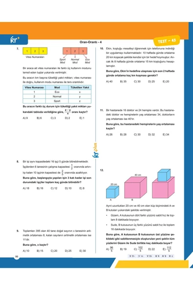 KR Plus TYT Matematik Memoped Testler - Resim 4