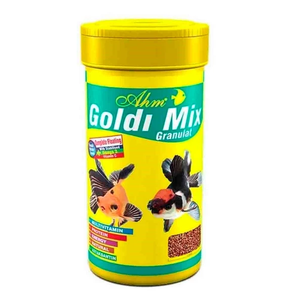 Ahm Goldi Mix Granulat Balık Yemi 1000 ml ürün görseli 1