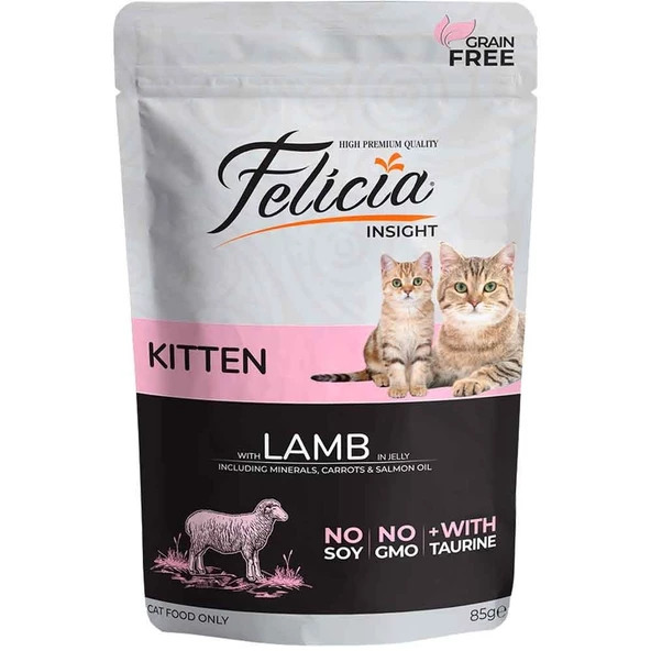Felicia Kitten Yaş Kedi Maması Tahılsız Kuzu Etli 85 gr ürün görseli 1