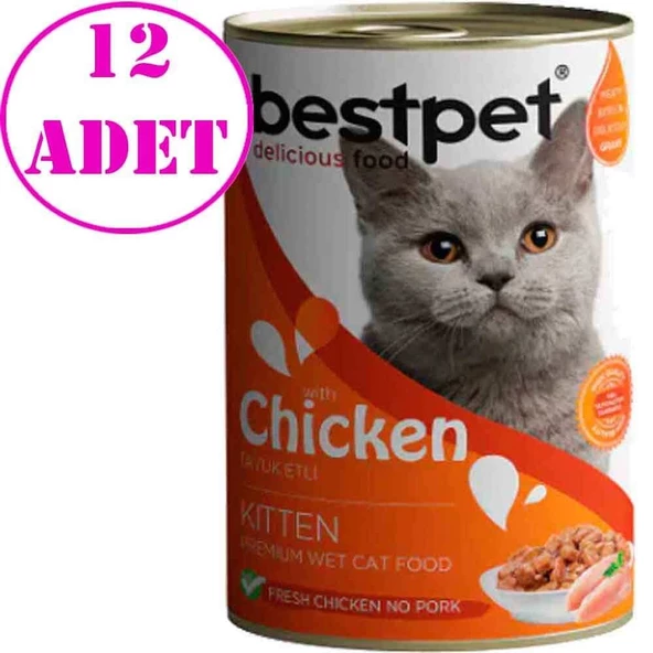 BestPet Tavuklu Yavru Kedi Konservesi 400gr 12 AD ürün görseli 1