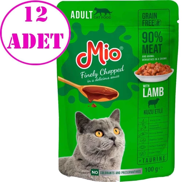 Mio Kedi Yaş Mama Kuzu Etli 100 Gr 12 AD ürün görseli 1