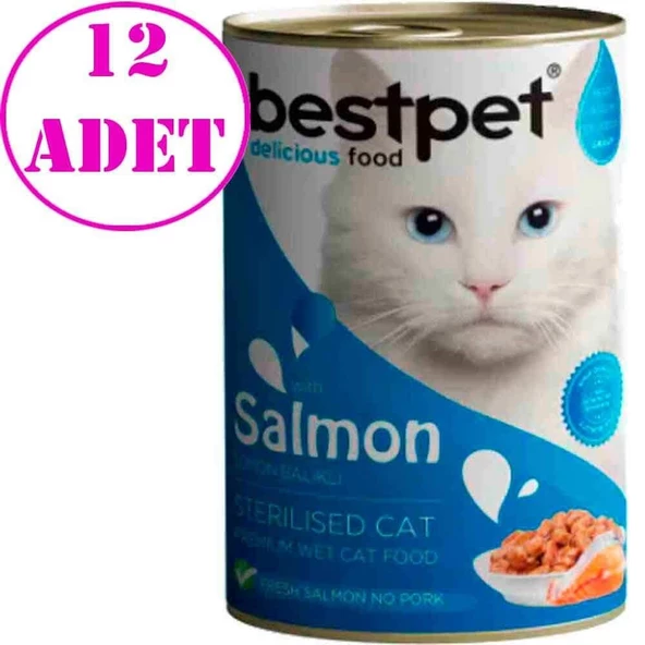BestPet Somonlu Kısırlaştırılmış Kedi Konservesi 400gr 12 AD ürün görseli 1