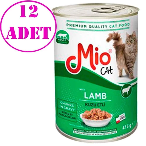 Mio Kedi Konservesi Kuzu Etli 415 GR 12 AD ürün görseli 1