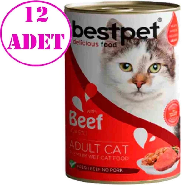 BestPet Kedi Konservesi Sığır Etli Jöle 400gr 12 AD ürün görseli 1