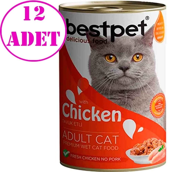 BestPet Tavuklu Kedi Konservesi 400gr 12 AD ürün görseli 1