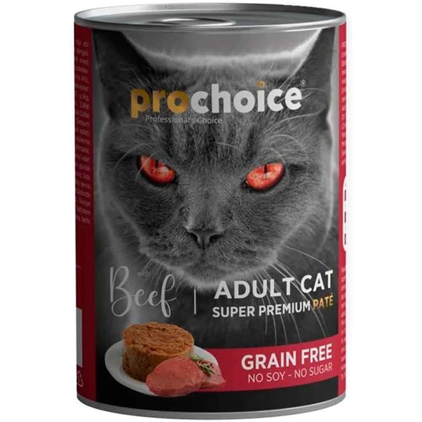 Pro Choice Sığır Etli Tahılsız Pate Yetişkin Kedi Konservesi 400 Gr ürün görseli 1