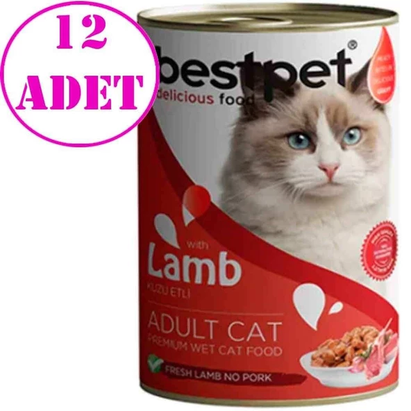 BestPet Kuzu Etli Kedi Konservesi 400gr 12 AD ürün görseli 1