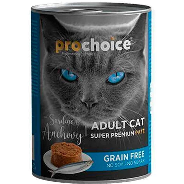 Pro Choice Sardalya ve Hamsili Tahılsız Pate Yetişkin Kedi Konservesi 400 Gr ürün görseli 1