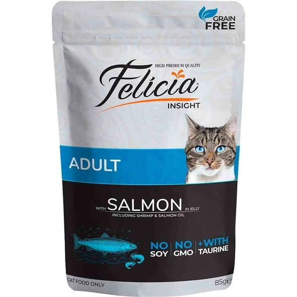Felicia Yaş Kedi Maması Tahılsız Somonlu 85 gr ürün görseli 1