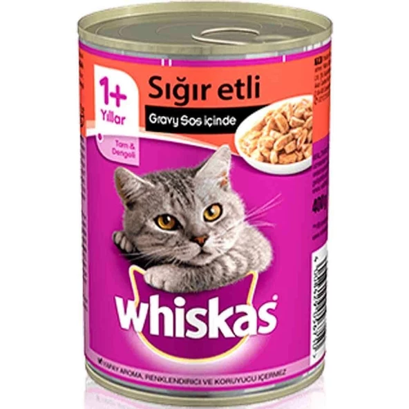 Whiskas Sığır Etli Konserve Kedi Maması 400 gr ürün görseli 1