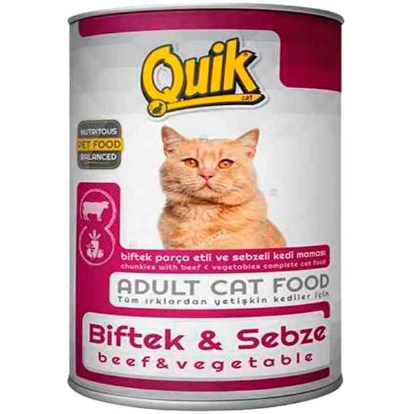 Quik Biftekli ve Sebzeli Kedi Konservesi 415 Gr - Resim 2