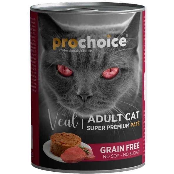 Pro Choice Dana Etli Tahılsız Ezme Yetişkin Kedi Konservesi 400 Gr ürün görseli 1