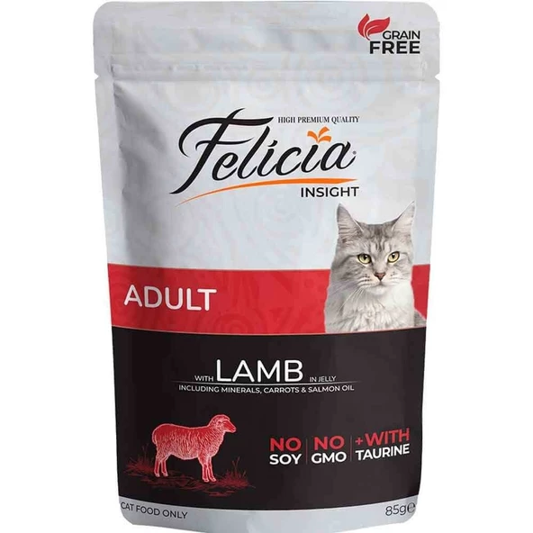 Felicia Yaş Kedi Maması Tahılsız Kuzu Etli 85 gr ürün görseli 1