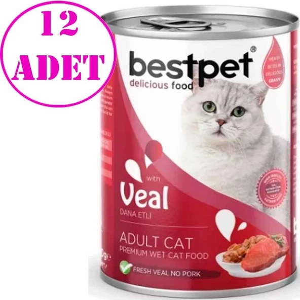 Best Pet Dana Etli Yetişkin Kedi Konservesi 400 gr 12 AD ürün görseli 1