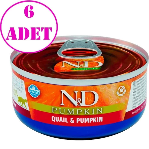 ND Balkabaklı Tahılsız Bıldırcın Etli Yetişkin Kedi Konservesi 70 Gr 6 AD ürün görseli 1