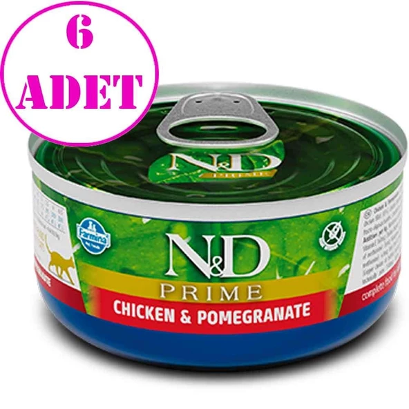 ND Prime Tahılsız Tavuklu Narlı Kedi Konservesi 70 Gr 6 AD ürün görseli 1