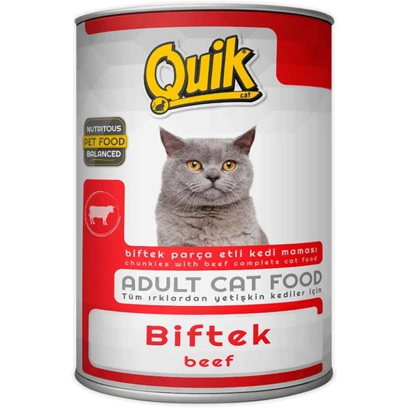 Quik Biftekli Kedi Konservesi 415 gr - Resim 2
