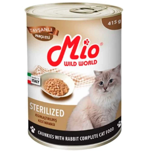 Mio Kısırlaştırılmış Kedi Konservesi Tavşanlı Parça Etli 415 Gr ürün görseli 1