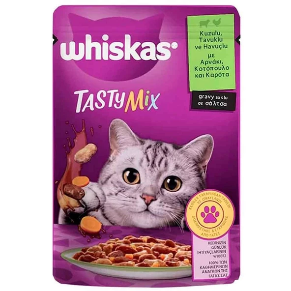 Whiskas Tasty Mix Kuzulu Havuçlu Kedi Maması 85 Gr ürün görseli 1