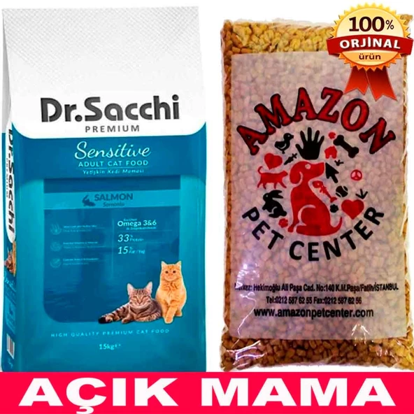 Dr Sacchi Somonlu Kedi Maması Açık 1 Kg ürün görseli 1