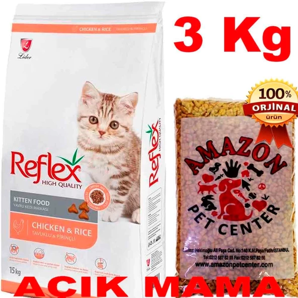 Reflex Kitten Tavuklu Yavru Kedi Maması Açık 3 Kg ürün görseli 1