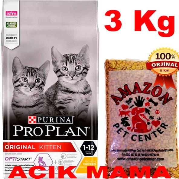 Pro Plan Kitten Tavuklu Yavru Kedi Maması Açık 3 Kg ürün görseli 1