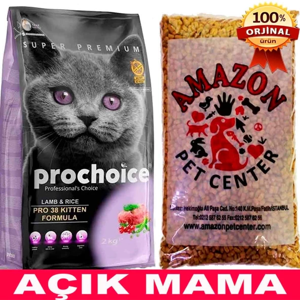 Prochoice Pro 38 Kuzu Etli Yavru Kedi Maması Açık 1 Kg ürün görseli 1
