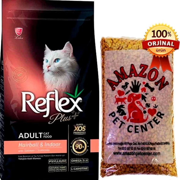 Reflex Plus Hairball Somonlu Yetişkin Kedi Maması Açık 1 Kg ürün görseli 1