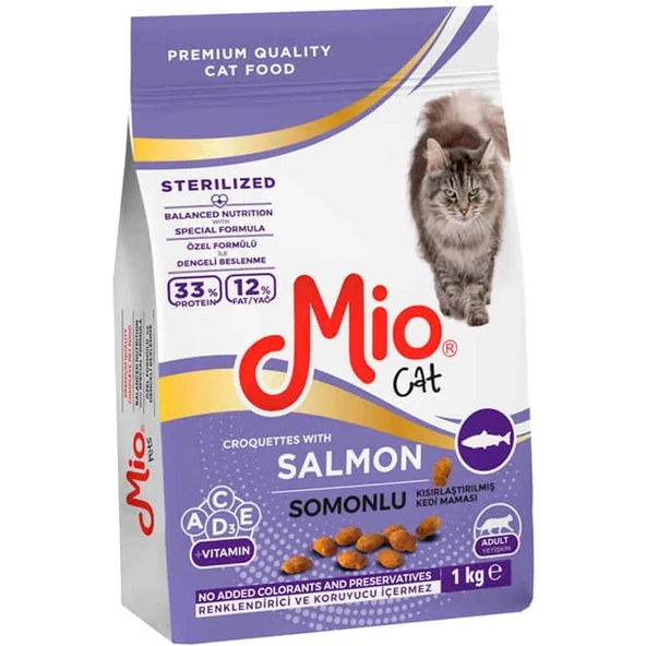 Mio Somonlu Kısırlaştırılmış Kedi Maması 1 Kg ürün görseli 1