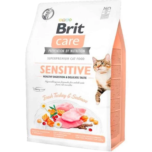 Brit Care Sensitive Hypo-Allergenic Sindirim Sistemi Destekleyici Tahılsız Kedi Maması 2 kg ürün görseli 1
