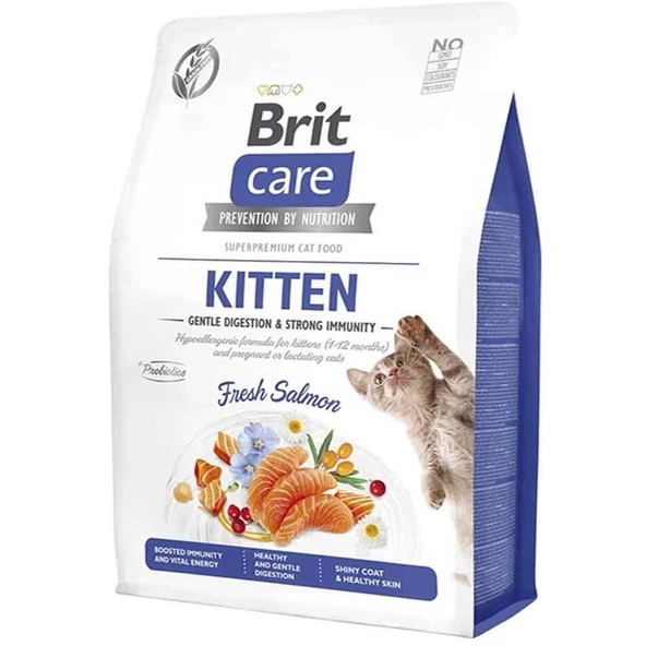Brit Care Gentle Digestion & Strong Immunity Tahılsız Somonlu Yavru Kedi Maması 7 Kg ürün görseli 1