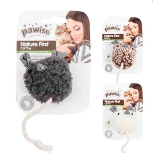 Pawise Peluş Kedi Oyuncağı Hışırtılı Fare 6 cm 1 Ad ürün görseli 1