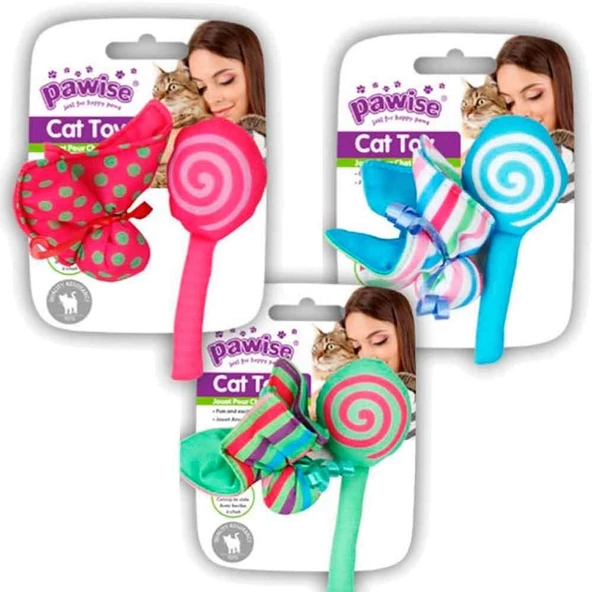 Pawise Şeker ve Çicek Kedi Oyuncağı 10 cm ürün görseli 1