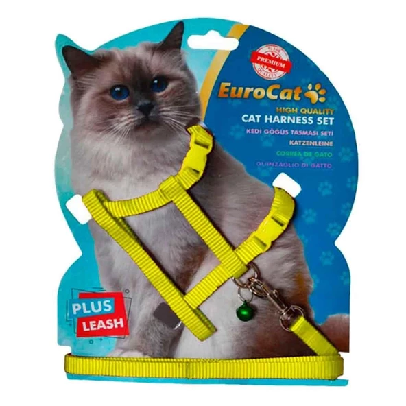 Eurocat Kedi Göğüs Tasma Seti Sarı ürün görseli 1